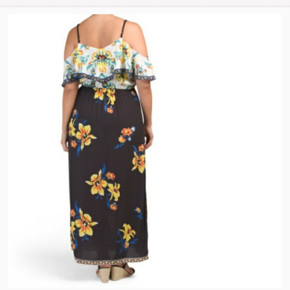 Flying Tomato cold shoulder  maxi dress 1X - Picture 4 of 8
